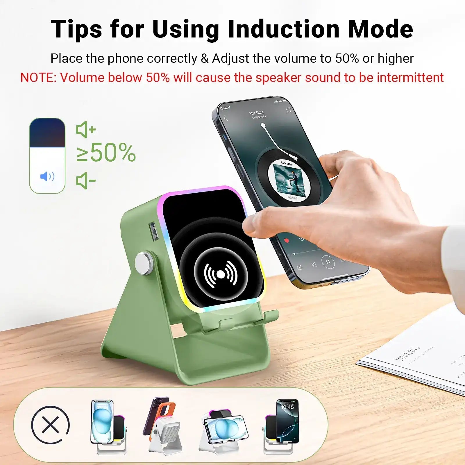 Instant Sensory Boost Wireless Induction Bluetooth Speaker
