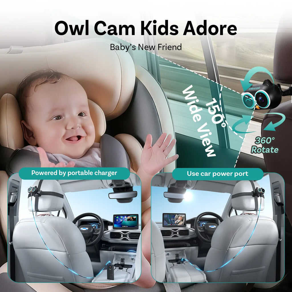 OTTOCAST Baby Car Camera & Wireless CarPlay Adapter 1080P