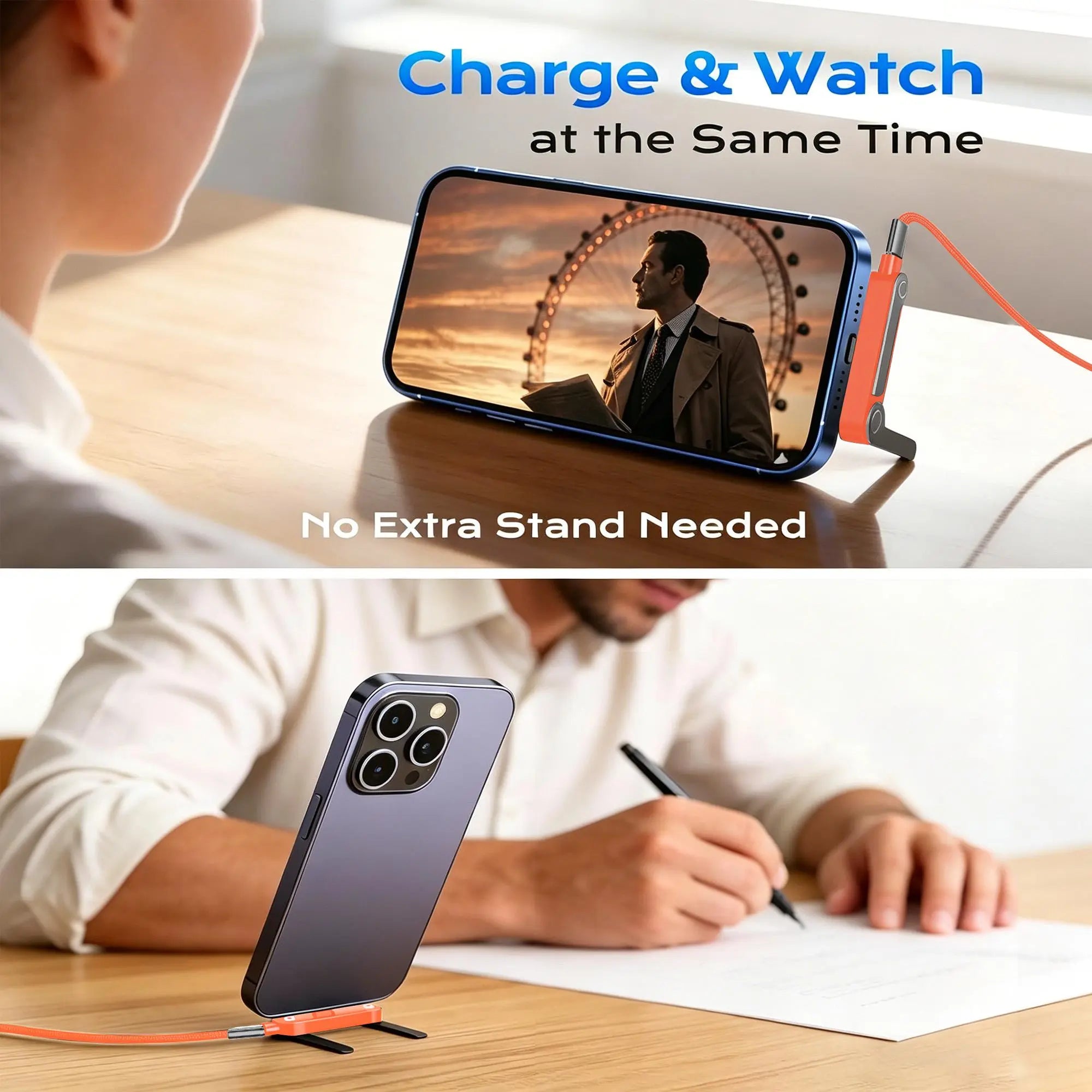⚡️240w super fast charging📱Invisible Holder Charger Cable with Stand