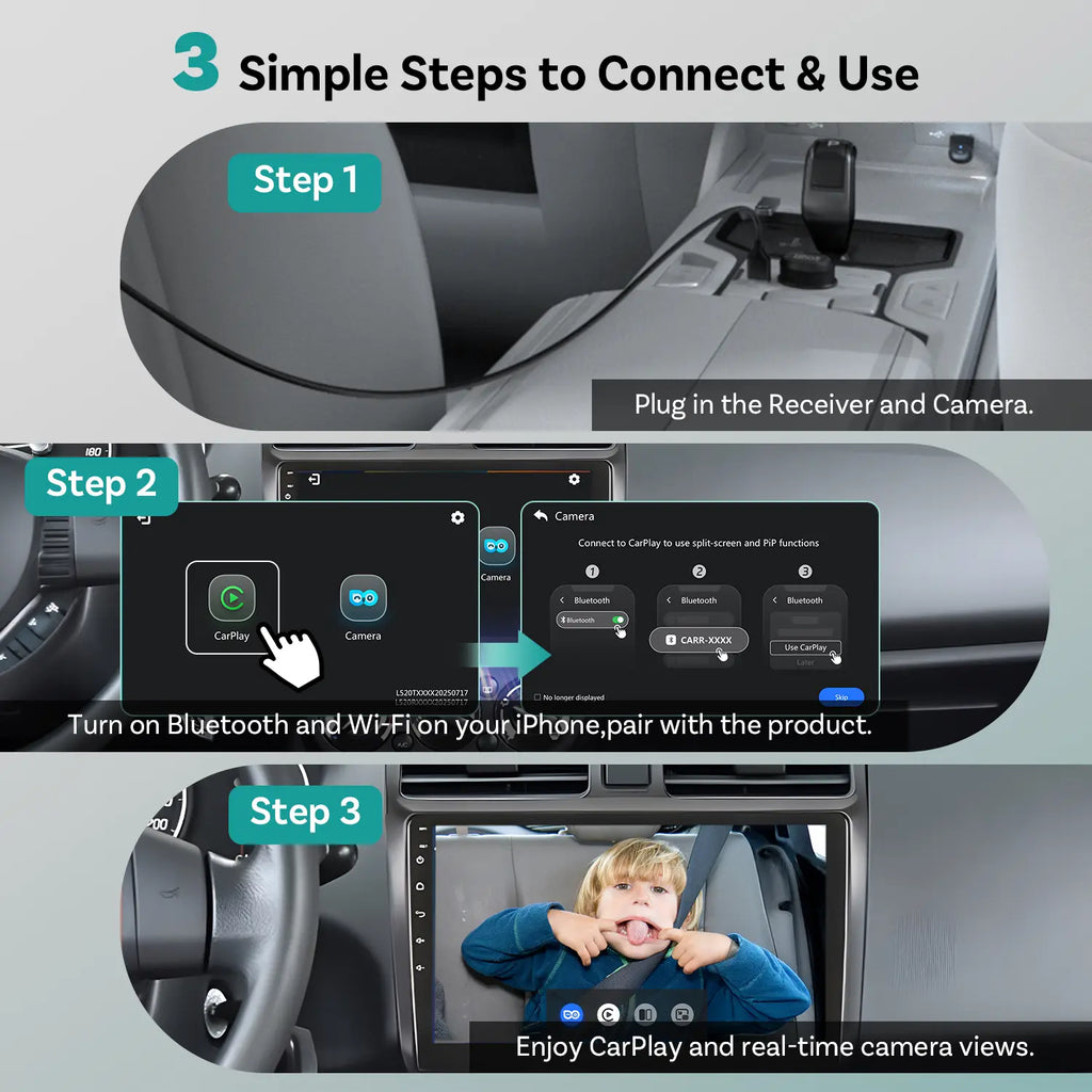 OTTOCAST Baby Car Camera & Wireless CarPlay Adapter 1080P